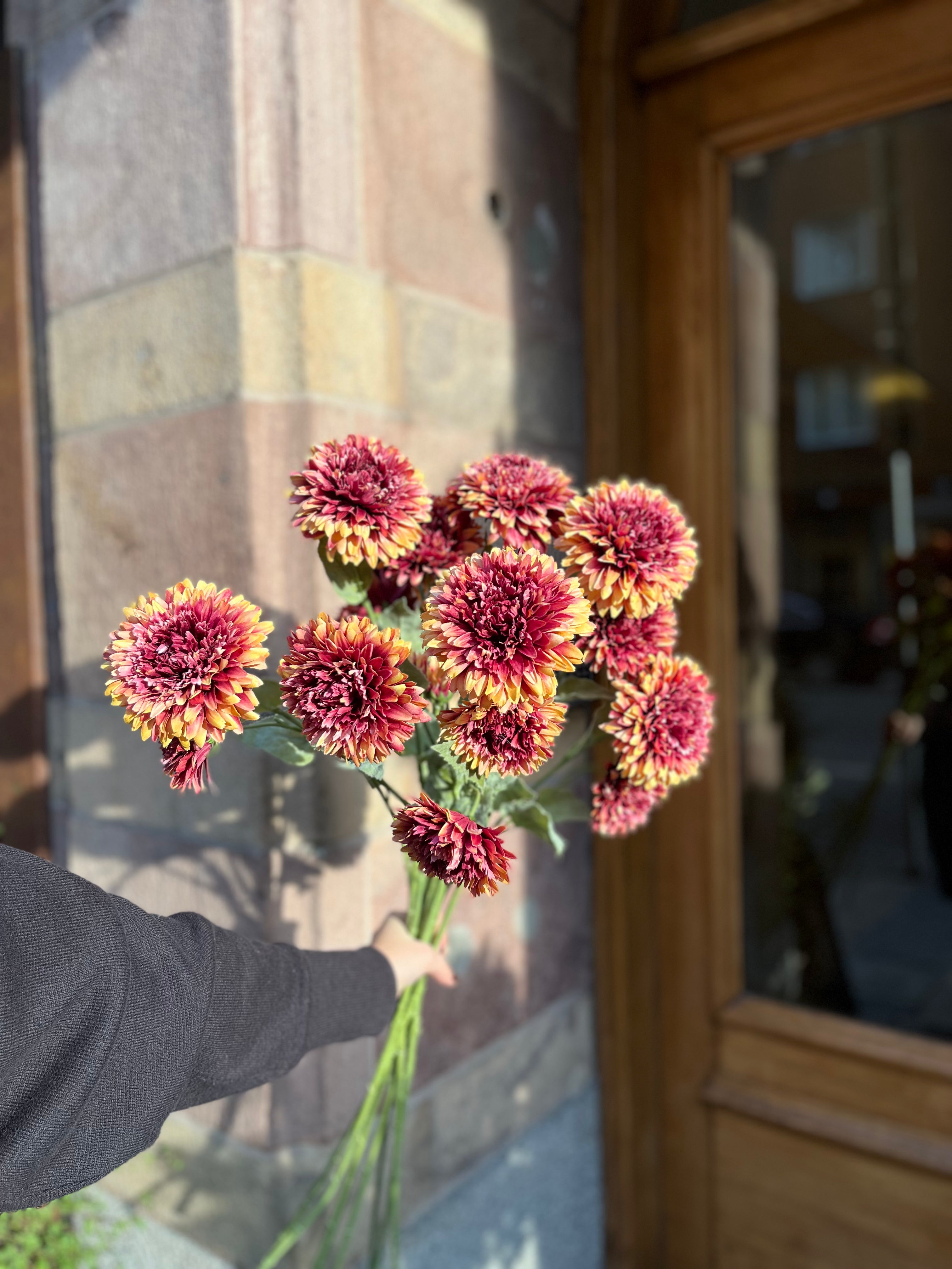 Solros 110 cm, röd / gul