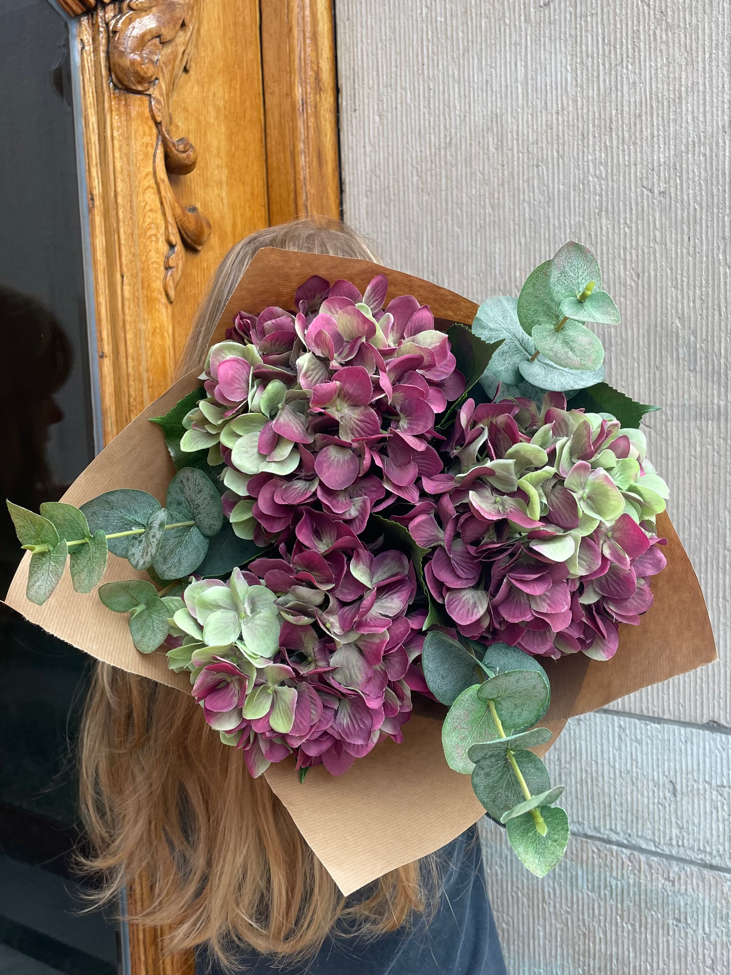 Hortensiabukett liten, Röd