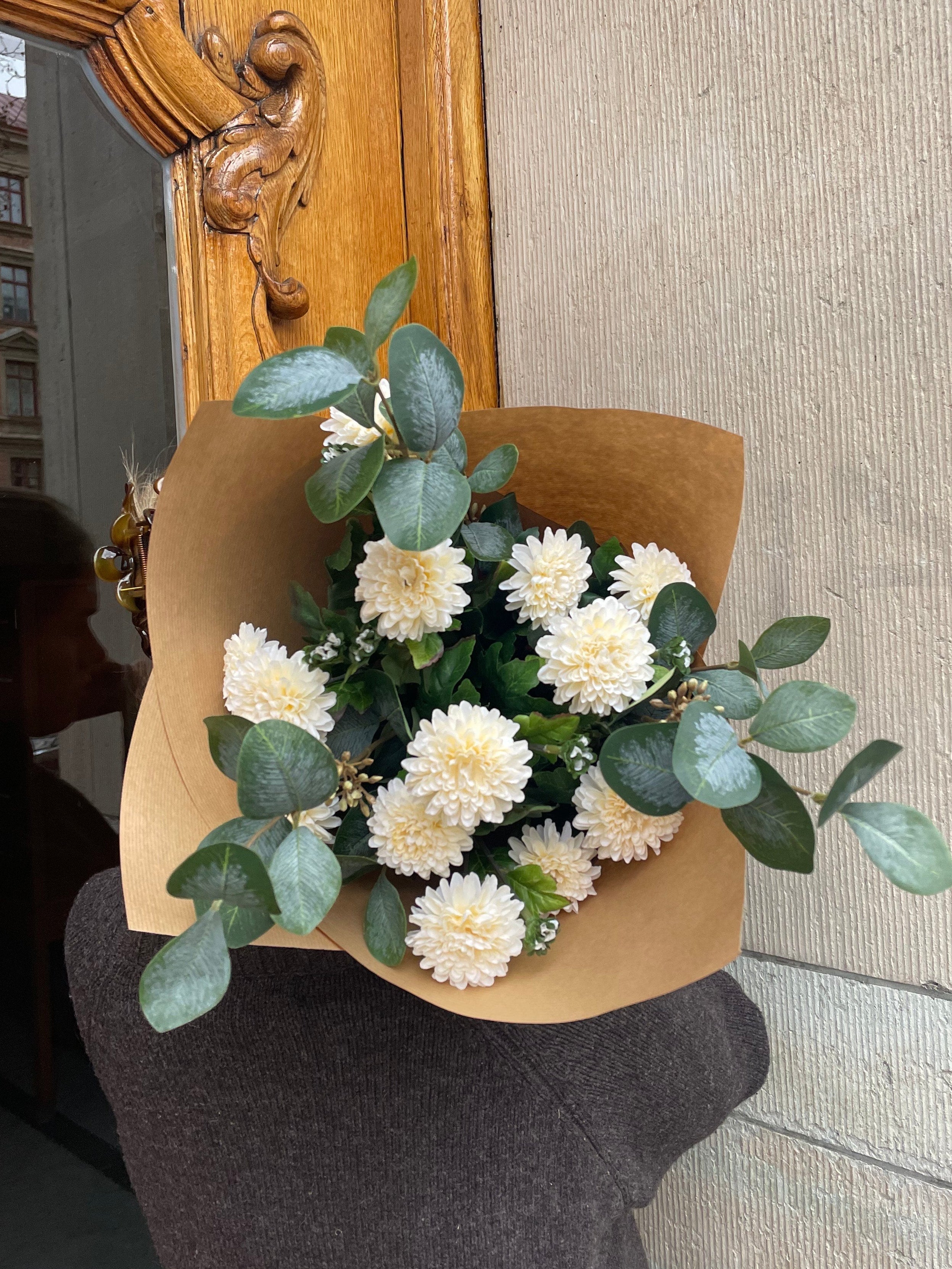 Chrysanthemum bukett vit