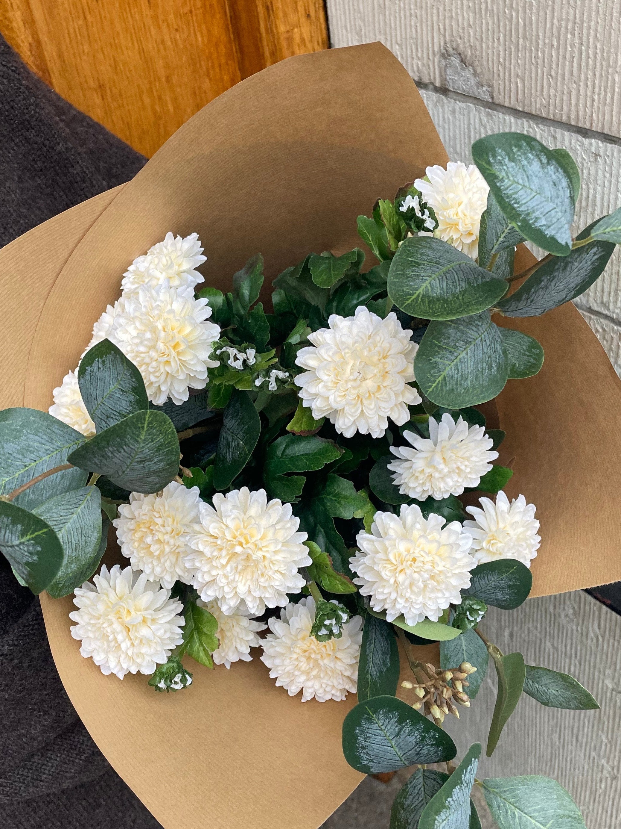 Chrysanthemum bukett vit