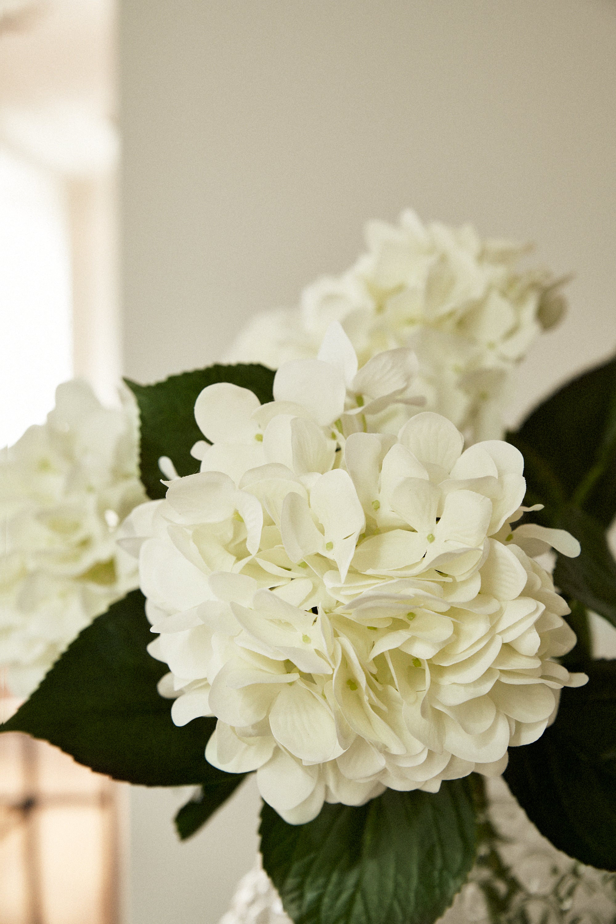 Hortensia konstgjord blomma 65 cm vit